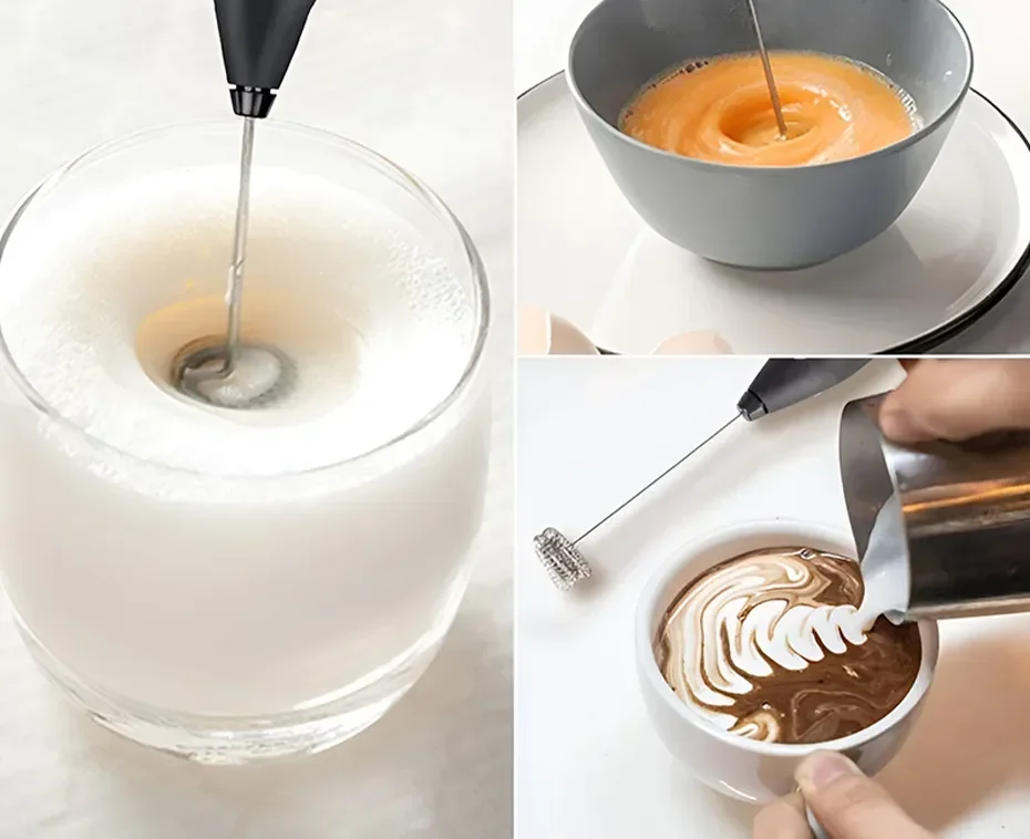Agitador eléctrico de espuma de leche, batidor de café inalámbrico, batidor de huevos de mano, agitador de espuma de capuchino, herramientas de cocina portátiles USB, Espumador