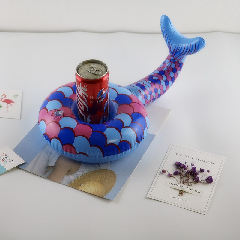 Floatation Devices Toy Drink Holder Summer Swim Pool Floating Inflatable Water Drink Cup Fish Tail Holder Float Toy