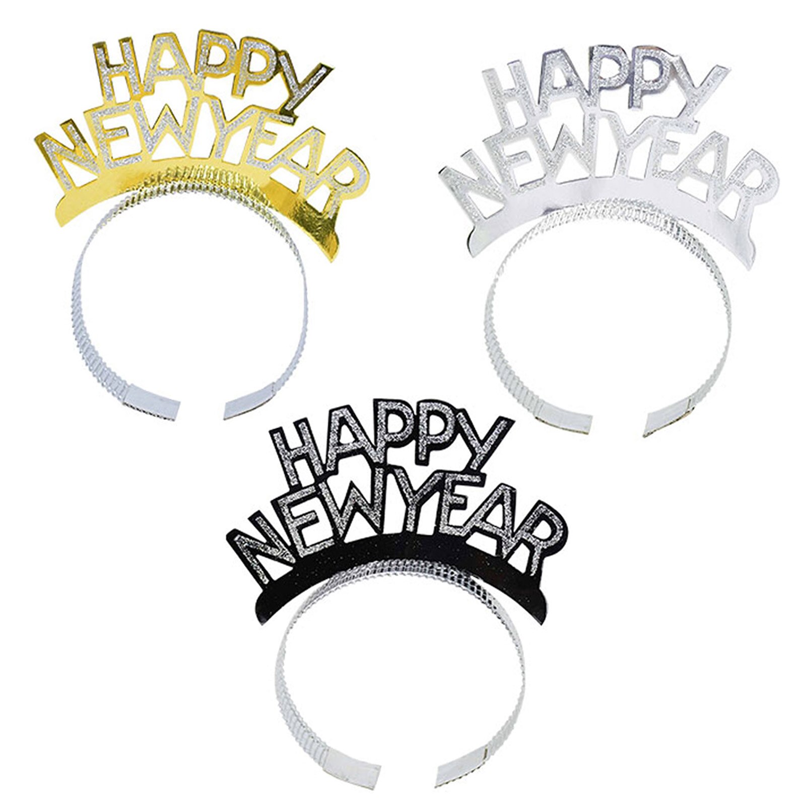 Behogar 3 uds lindo feliz año pelo diadema Aro para la cabeza adornos Navidad de Año decoración de colores de mezcla