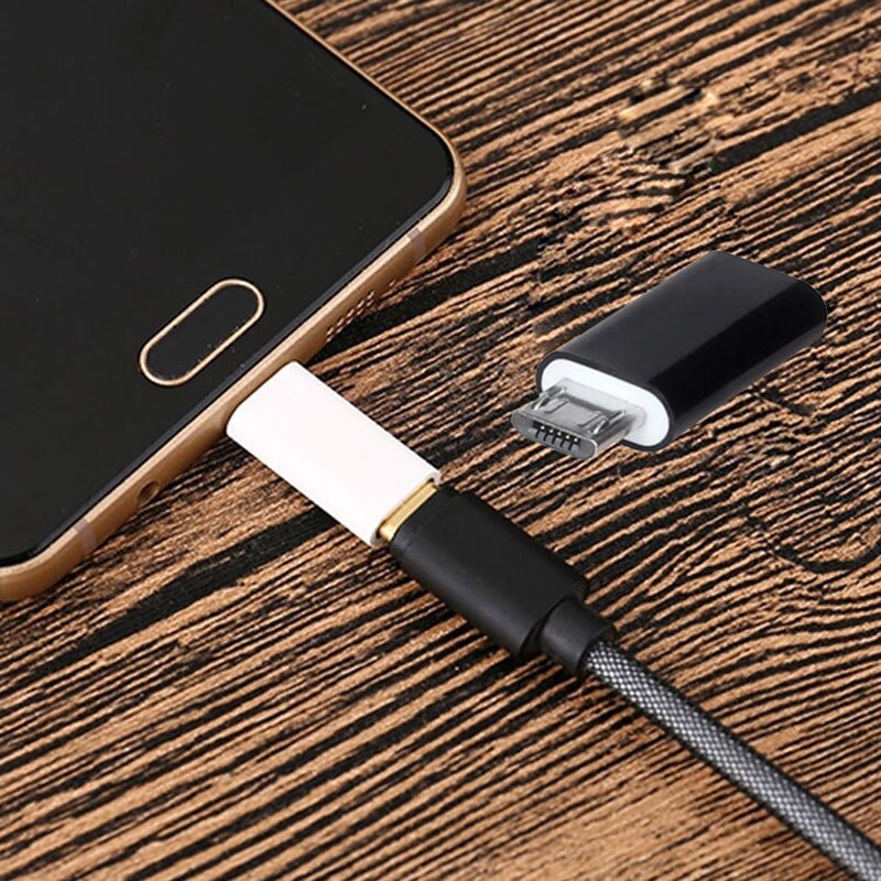 Mini Otg Micro Usb Naar Type C Jack Adapter Telefoon Opladen Datatransmissie 2 In 1 Converter Android Mobiele Micro usb Splitter