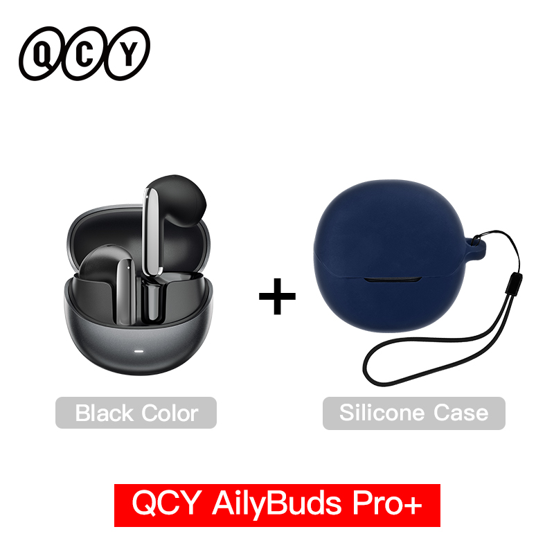 QCY HT10 AilyBuds Pro+ ANC Bezprzewodowe słuchawki douszne Hi-Res Audio z mikrofonem LDAC 6 AI HD Call Headset Bluetooth 5.3 Dual Connect Earbuds: SZARY