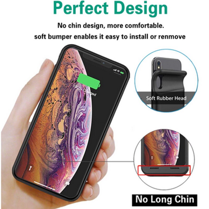 Batterijhoesje, zachte 4000 mah powerbank, batterijhoesje voor iphone x xs, oplaadbatterij, powerbankhoesje voor iphone xr xs max