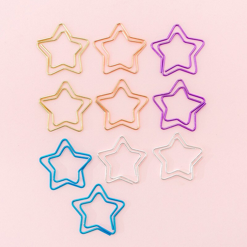 10Pcs Hollow Envelope Diamond Shape Paper Clips Set Cute Stationery Metal Clear Binder Clips Photo Tickets Notes Letter: 3