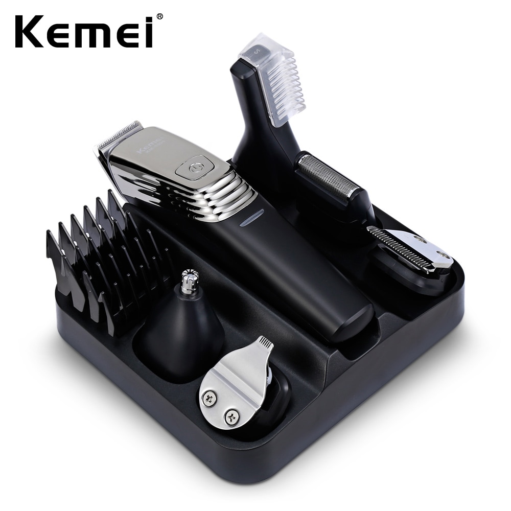 Kemei-5900 6 In 1 Wasbare Oplaadbare Tondeuse Elektrische Tondeuse Scheerapparaat Scheermes Baard Trimmer mannen Hair Cut machine