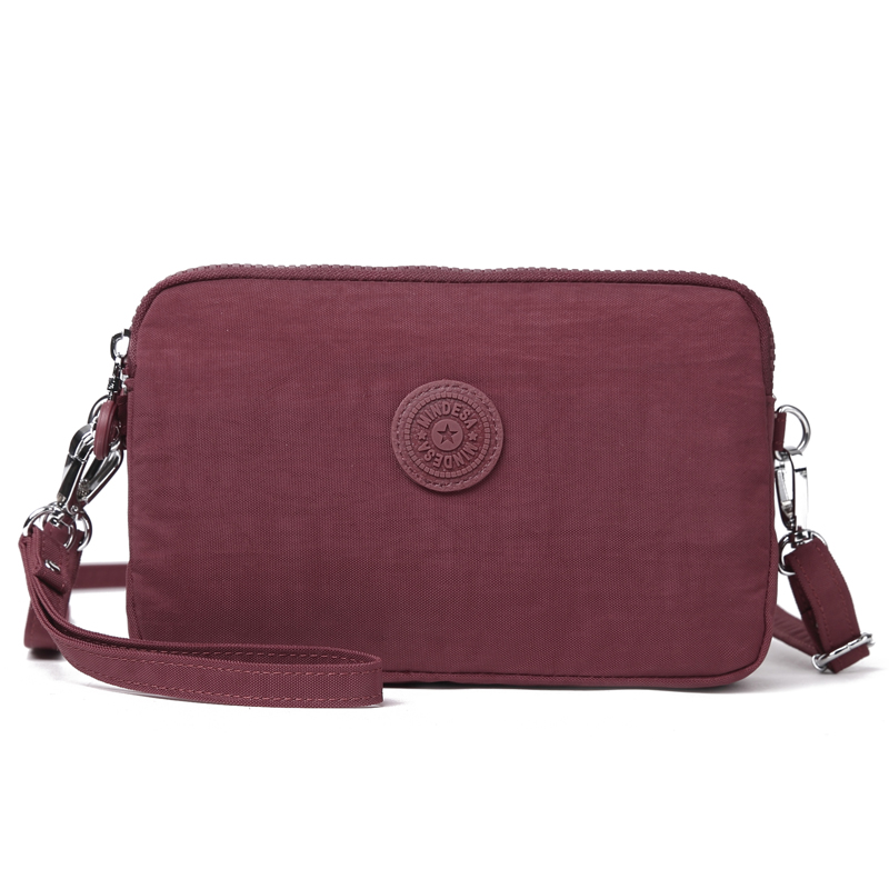 Mindesa Best Bag Ladies Handbag Nylon Water Repllent Shoulder Bag Casual Bag ID Case phone bag: Burgundy