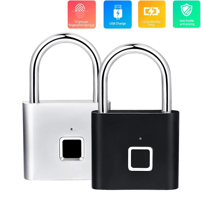 Portable smart fingerprint electronic lock file cabinet lock locker luggage lock USB charging fingerprint lock