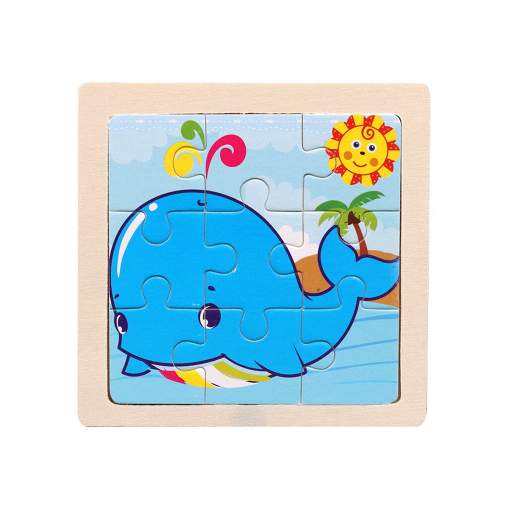 Intelligence Kids Toy Wooden Puzzle box for Children Baby Jigsaw Cartoon Animal/Traffic Puzzles Education And Learning Toys: M