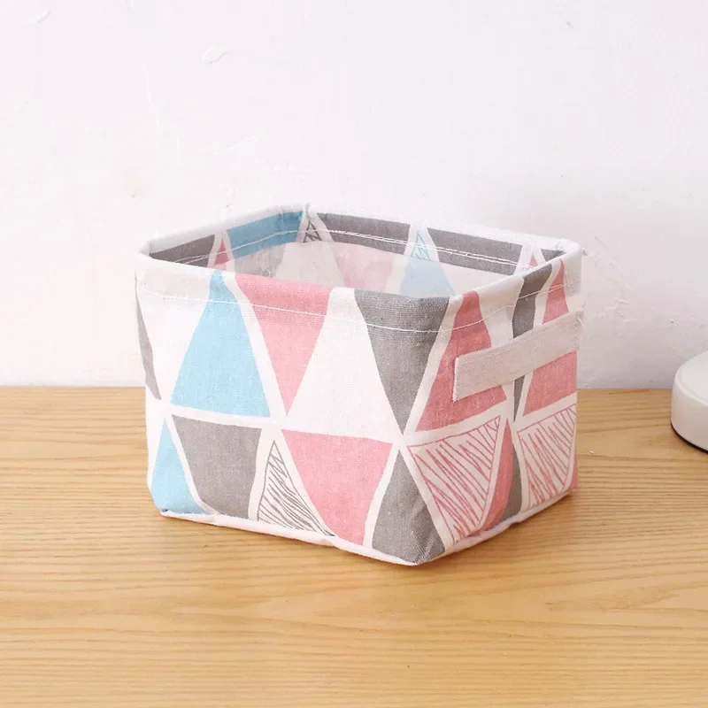 Waterproof Linen Storage Basket for Toys, Sundries, Cosmetics, Underwear and Office Stationery, Desktop Storage Organizer: DARK GRAY