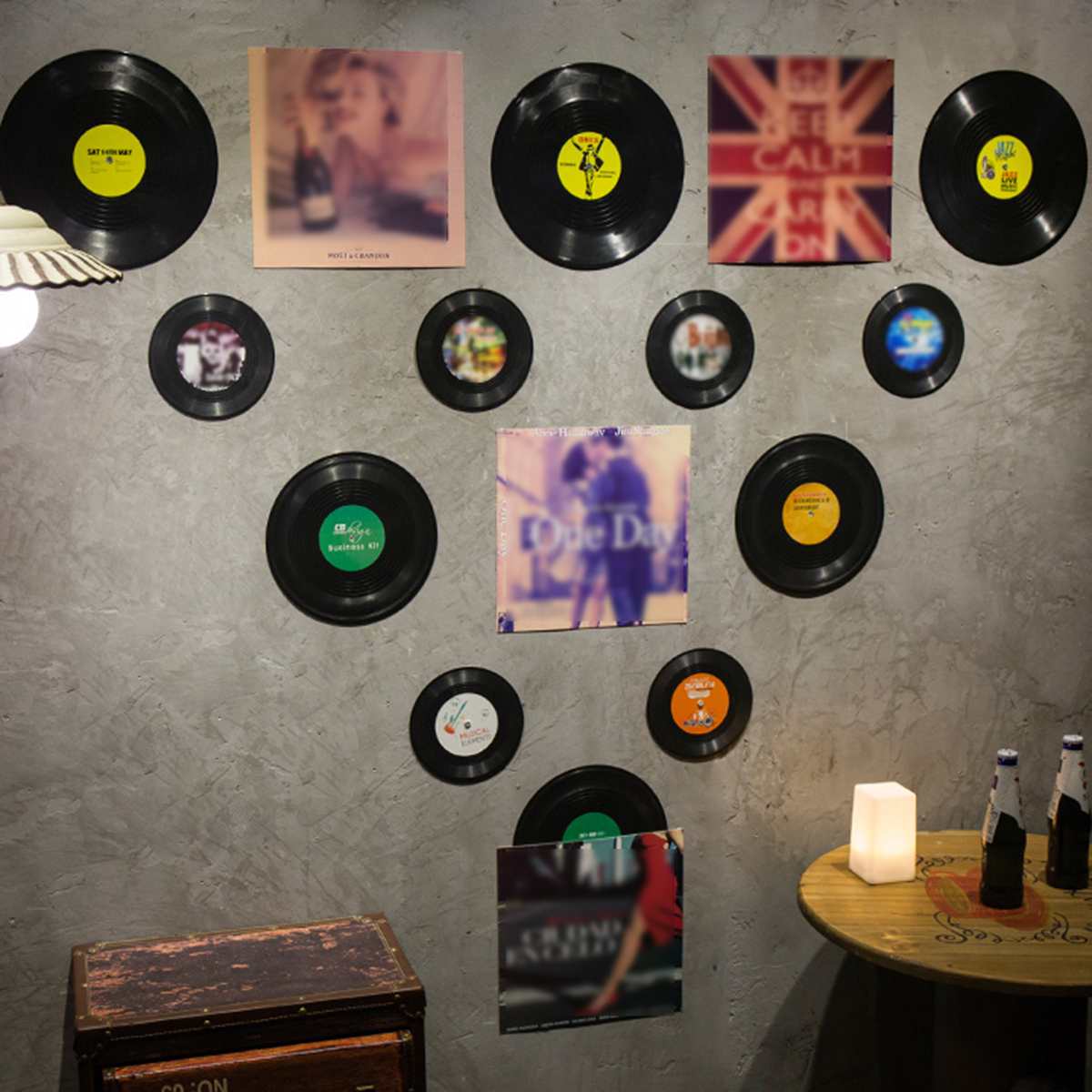 Disco de vinilo Vintage redondo americano, decoración de pared, restaurante, Bar, casa, artesanía y obra de arte, , estudio artístico, aspecto Vintage