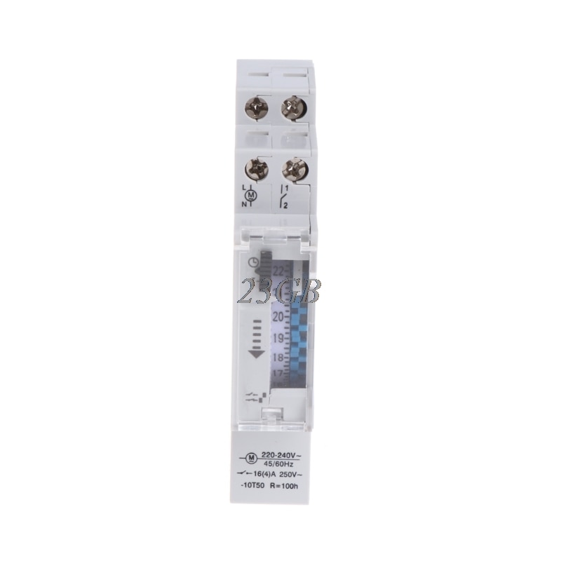 Mechanical 24 Hours Programmable Din Rail Timer Switch Relay 110-240V 16A M13