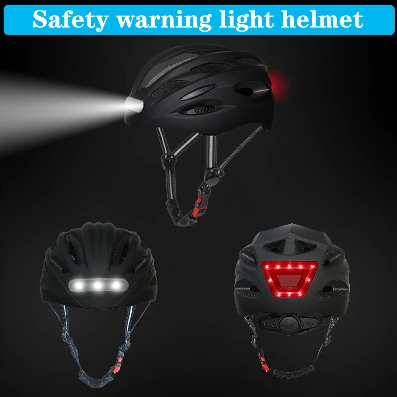 Led-Licht Fietshelm Ultralight Eps + Pc Cover Mtb Racefiets Helm Integraal Mold Fietshelm Unisex veilig Rijden Cap