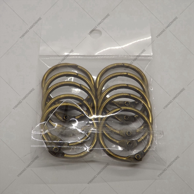 Fabrikant direct sales goed antieke bronzen boek ring 10 stks per pakket collectie ring sleutelhanger multipurpose ring