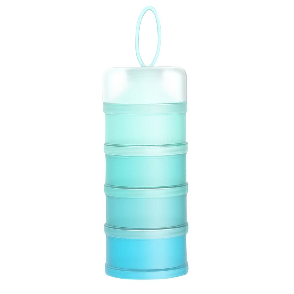 4-Layer Draagbare Baby Melkpoeder Doos Snack Doos Voedsel Opslag Container Stapelbaar Melkpoeder Dispenser Voor Outdoor: Blauw