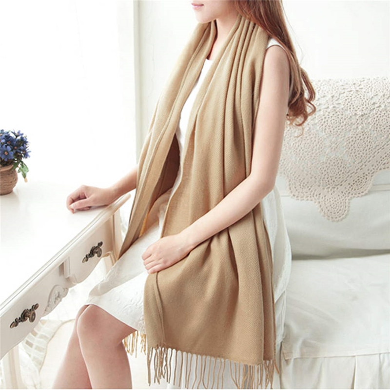 Winter oversized sjaals 170 x 73 cm eenvoudige warme deken unisex effen wikkel kasjmier sjaal pashmina voor dames heren