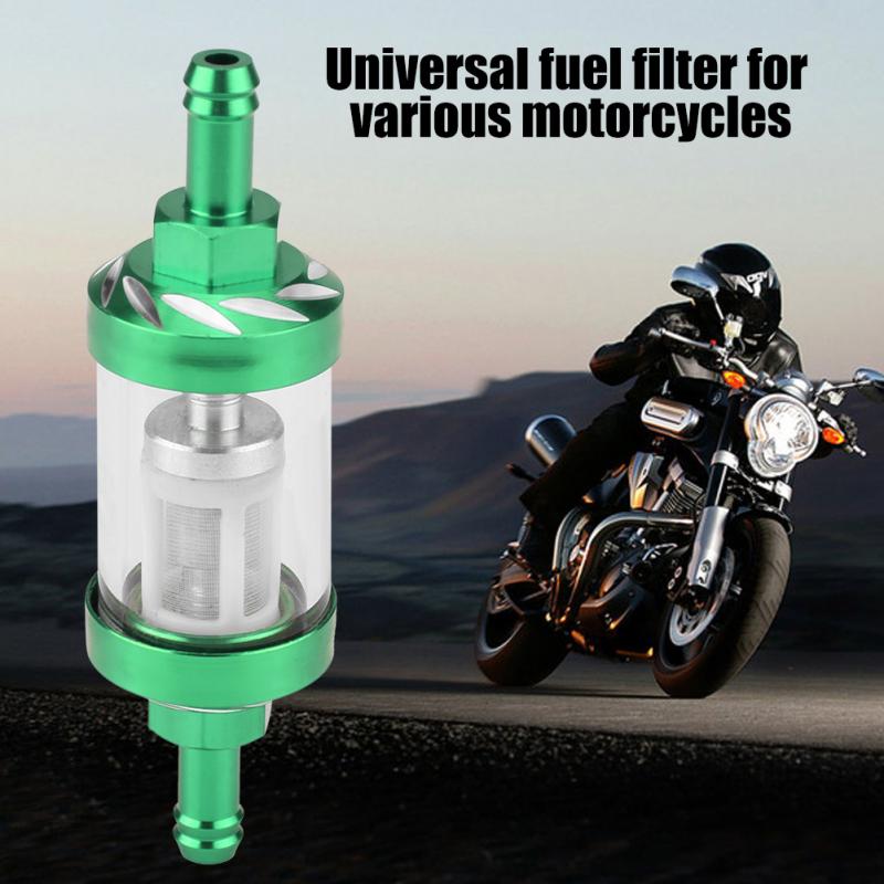 Filtro de combustible de aceite de Gas en línea de vidrio de Metal reemplazo de rosca de 8mm para accesorios de motocicleta