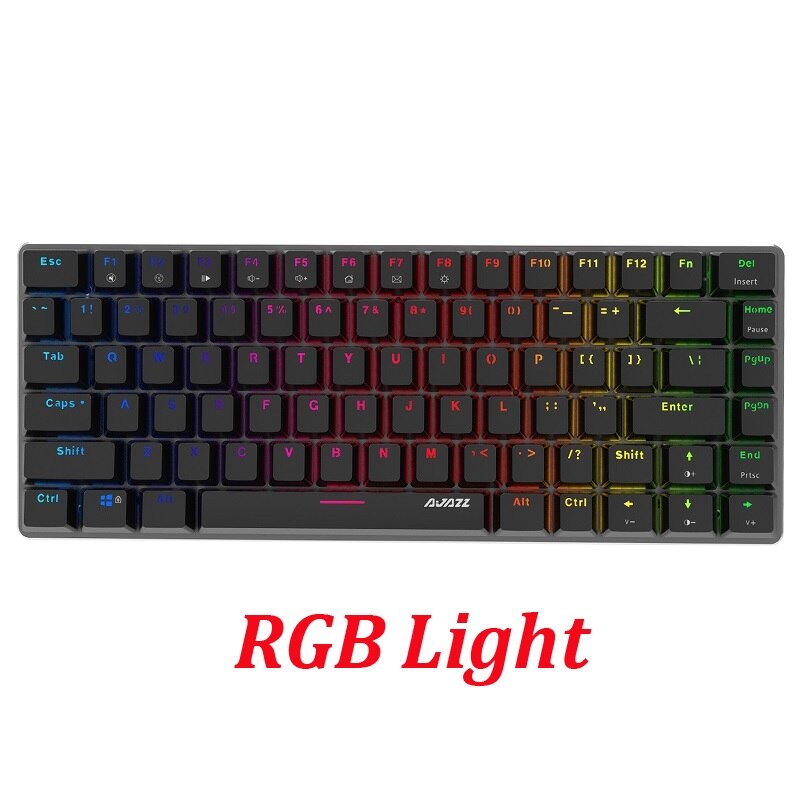 Mechanische Tastatur mit RGB/Weiß/Blau Beleuchtetes Optional Beleuchtung 82 Tasten Schwarz Grün Schalter Mechanische PC Tastatur: RGB Vision / Blau Schalter
