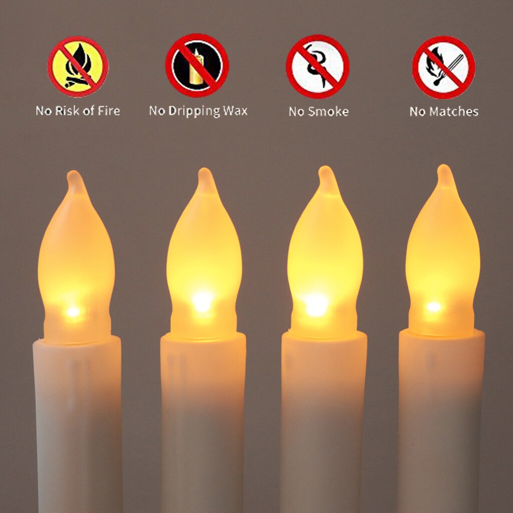 Baoblaze Various Tall Long Electric LED Candle Flameless Flickering Decorative Candle for Church Home Wedding Party Decor