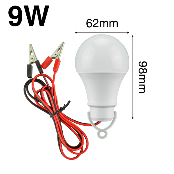 Lumière blanche d'urgence à basse tension, ampoule blanche LED lampe à LED ampoule LED d'urgence, pour l'inspection de Camping, éclairage d'extérieur, à basse tension, LED DC12V, 7W, 9W, 12W, 15W: 9W White