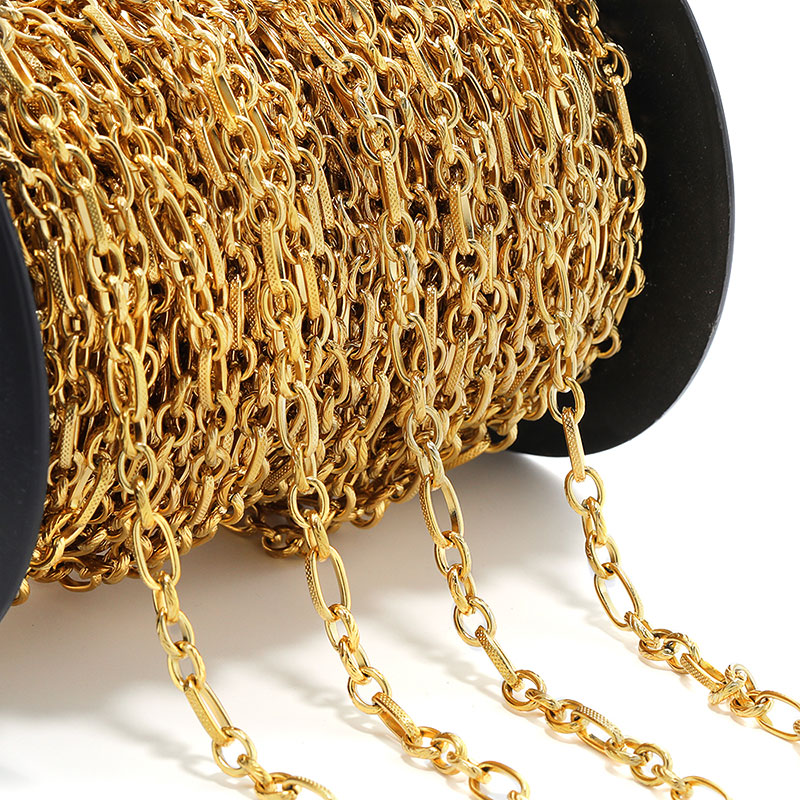 Edelstahl 1 Meter Ketten Kabel Stil Gold Ketten DIY für Halskette Armbinde Fußkettchen Schmuck Herstellung Komponenten