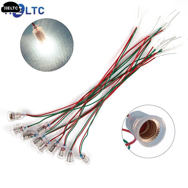 Suporte da lâmpada com fio, pequeno lampholder, E10, E12 Base, Instrumento de ensino, Experiment Wire Fitting, E27, Comprimento 20cm, 2 10Pcs