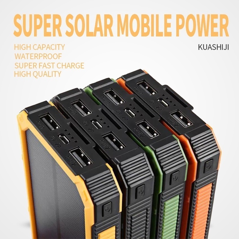 Voor Alle Telefoon Iphone Huawei Xiaomi Enorme Capaciteit Solar Power Bank 80000Mah Dual-Usb Waterdichte Solar Power Bank batterij Oplader