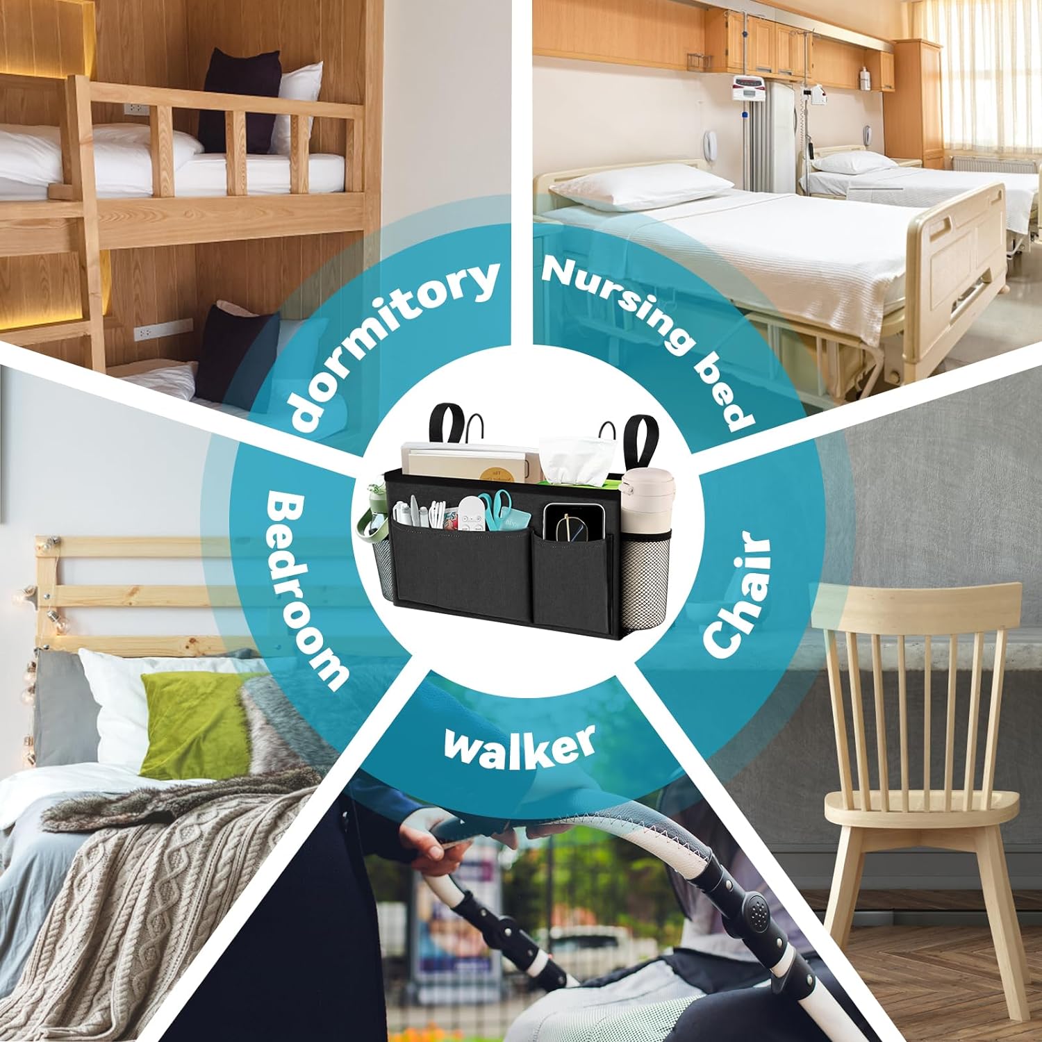 Nachtkastje Organizer voor stapelbedaccessoires Slaapzaalopslag voor nachtkastje Plank en stapelbed Plank Bed Caddy voor thuis