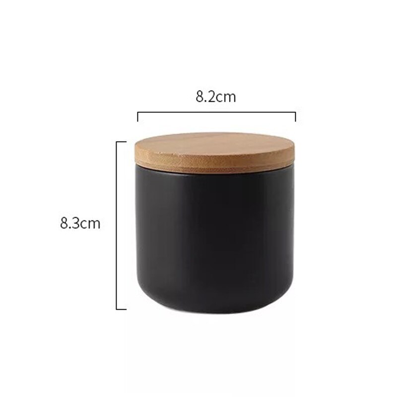 nordisch Keramik Luftdichten Dosen Kaffee Tee mit Deckel Haushalt Lebensmittel Lagerung Boxen Gläser Küche Kleine Lagerung Dosen: Schwarz-S