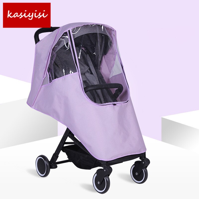 Stijl Waterdichte Cover Baby Winkelwagen Accessoires Regen Cap Regenjas Winddicht Cover Stofkap: purple