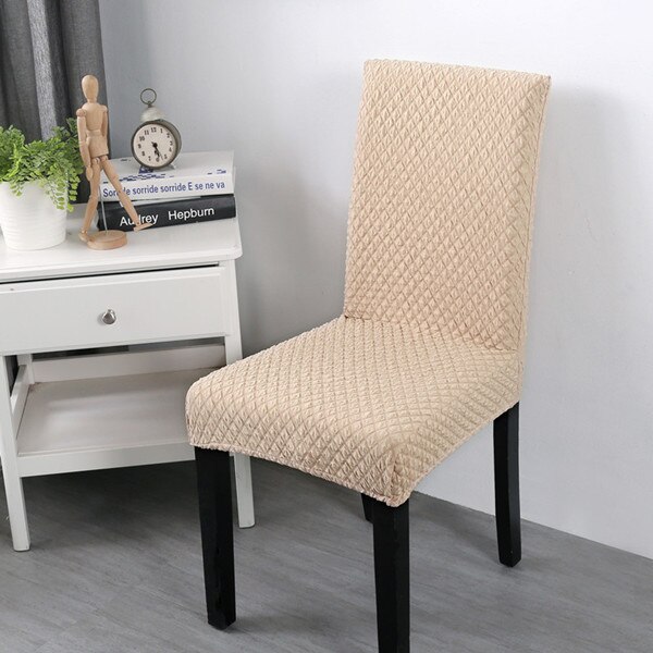 Excellent Soft Knitted Fabric Chair Covers Universal Spandex Dining Banquet Christmas Hotel Removable Stretch Slipcovers: 7