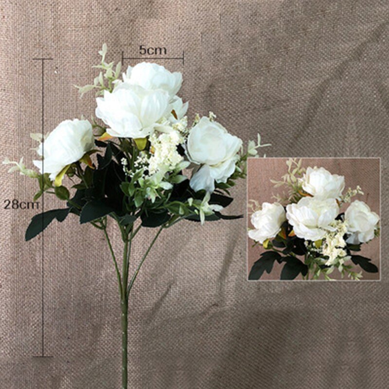 1Pc Kunstmatige Pioen Bloemen 32Cm Bloemen Boeket Decoratieve Nep Planten Voor Diy Wedding Festival Party Decoratie: J-1pc