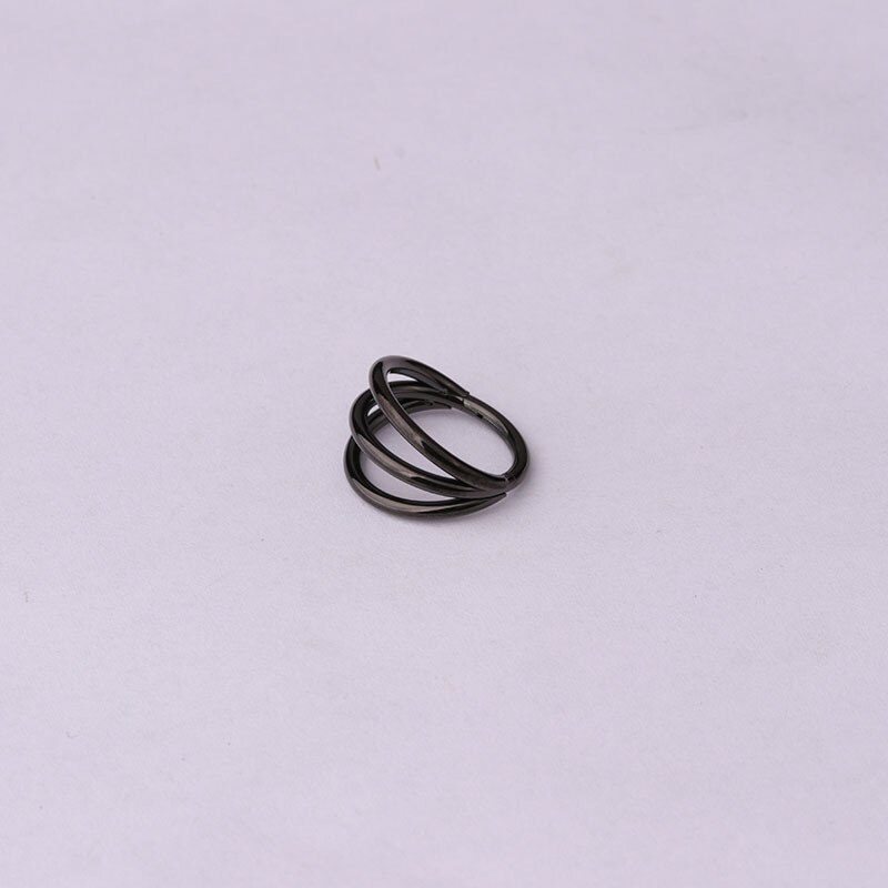 1Pcs 16G 316L Chirurgisch Staal Clicker Segment Hoepel Kraakbeen Oorbellen Nose Ring 8Mm/10Mm Drie lagen Helix Boby Piercing Sieraden: Black / 8mm