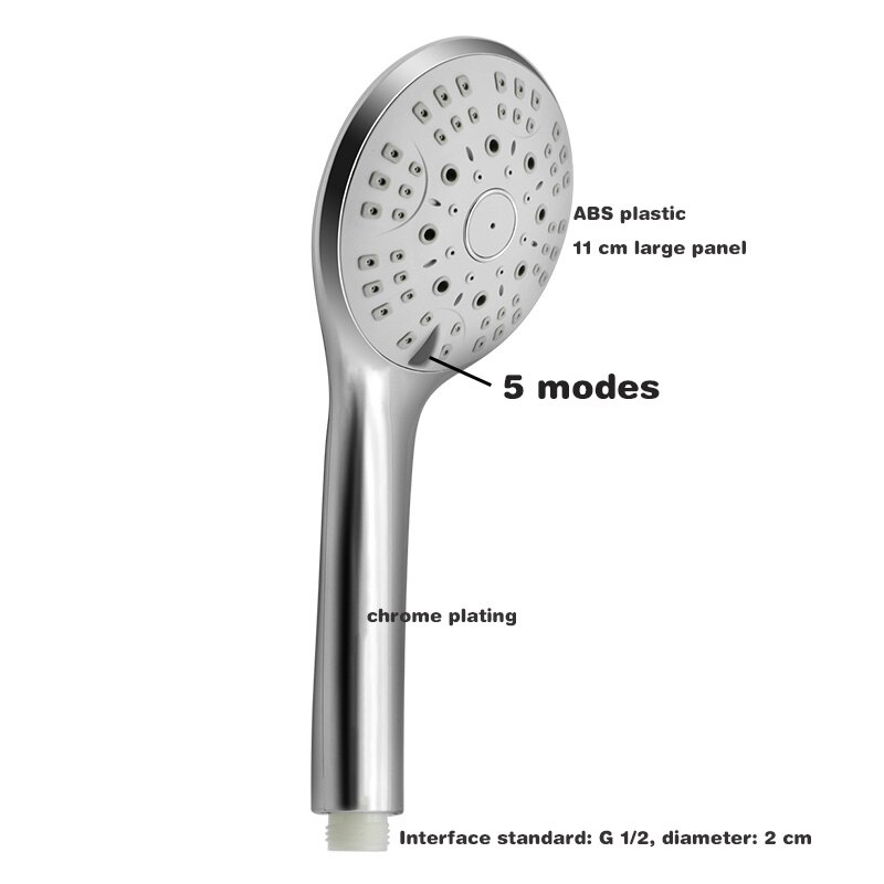 Aluminium metal brusehoved håndholdt booster højtryks brusehoved regnbruser dyse vaskbar badeværelse spray sprinkler