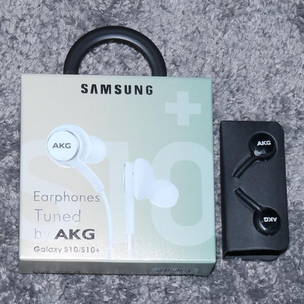 AKG IG955 Samsung Earphones 3.5mm In-ear with Microphone Wire Headset for huawei Samsung Galaxy s10 s9 s8 S7 S6 S5 S4 smartphone: Black X White Box