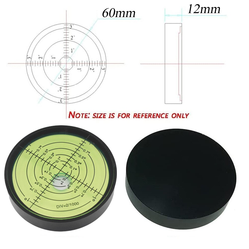 Level Bubble Spirit Levelmetal Horizontal Bubble High Precision Level Bubble Round Level Spirit 60*12mm