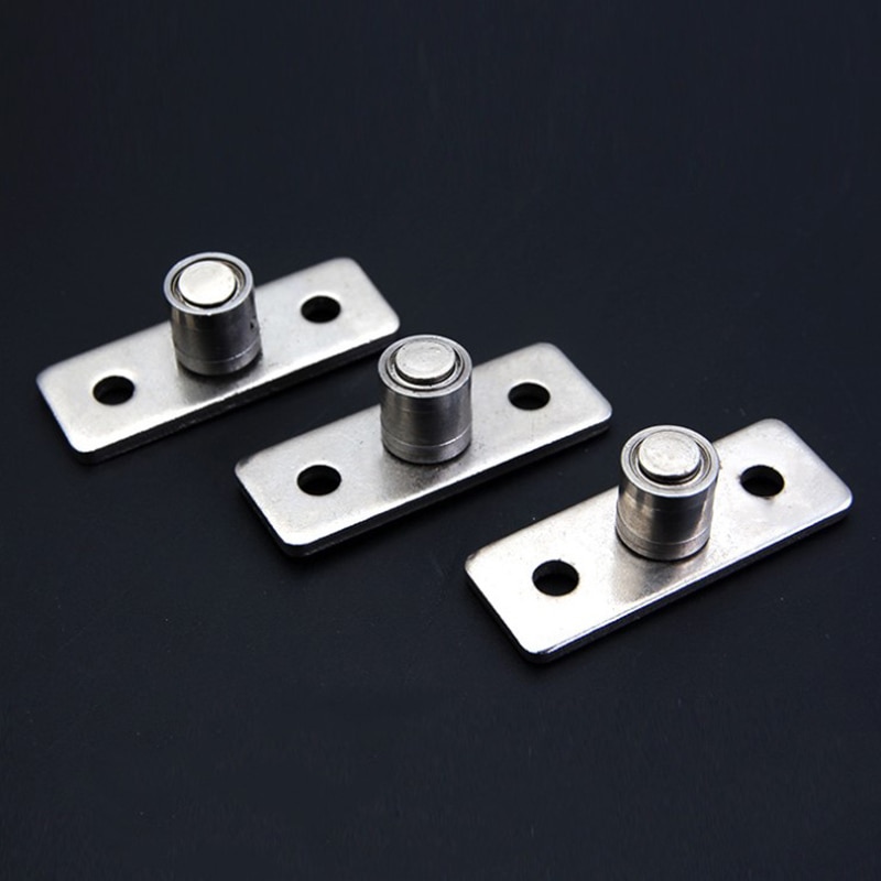 2Pcs Floor Mount Sliding Wooden Door Guide Roller Retainer Top Hung Pivot Brass Wheel Bottom Grooved