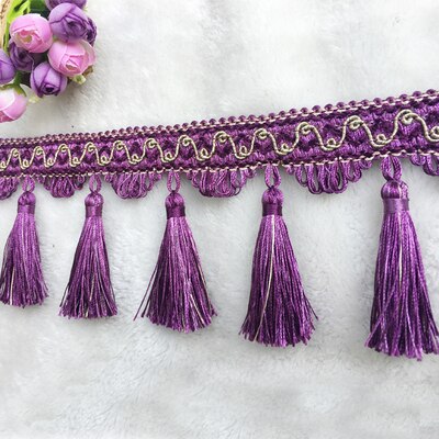 Aiboully 1m europese gordijnkant decoratieve accessoires hangende kralen kwast high-end woondecoratie gordijnaccessoires: T