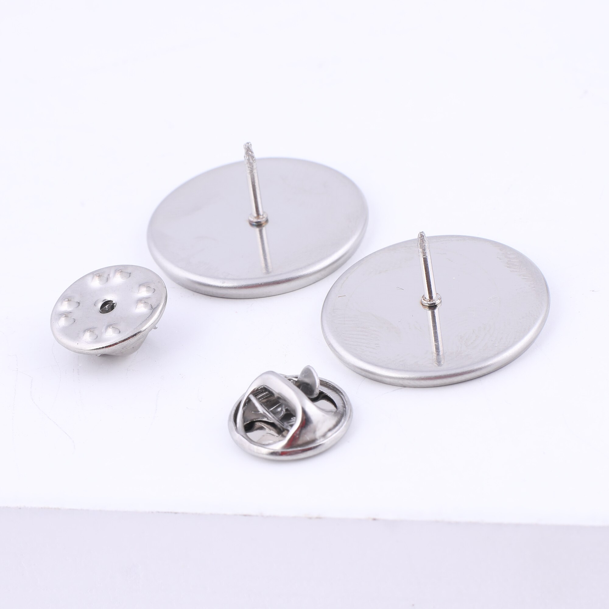 10pcs spille in acciaio inossidabile spille posteriori misura 20mm 25mm Cabochon Base impostazione spazi vuoti spille fai da te fare accessori