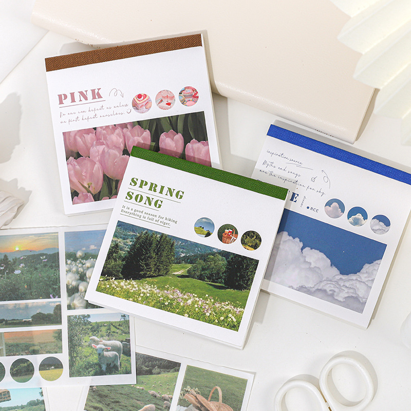 40Pcs Dagelijkse Landschap Washi Stickers Set Voor Journaling Plakboek Zelfklevende Decoratieve Sticker Voor Scrapbooking Diary Planner