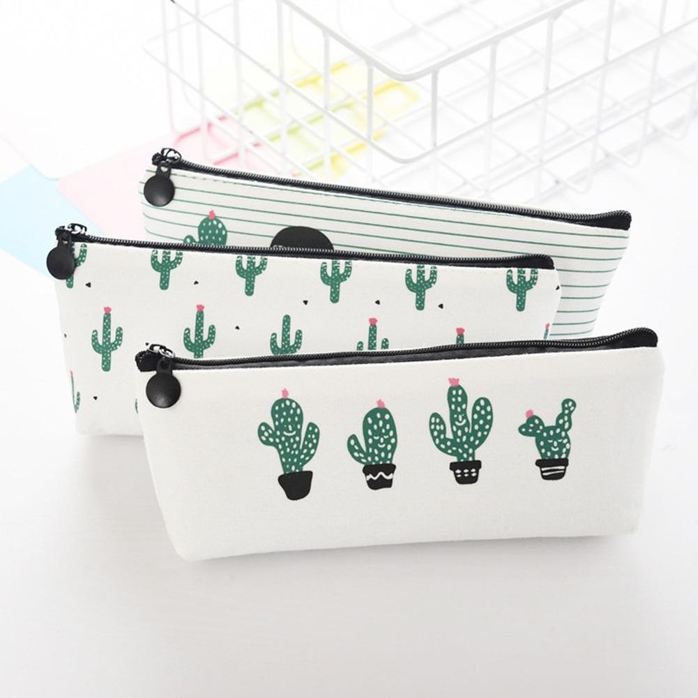 Stof Canvas Cactus Etui Schooltas Pen Case Box Briefpapier Kantoor Krijt Pencil Box Pen Bag School Kantoorbenodigdheden