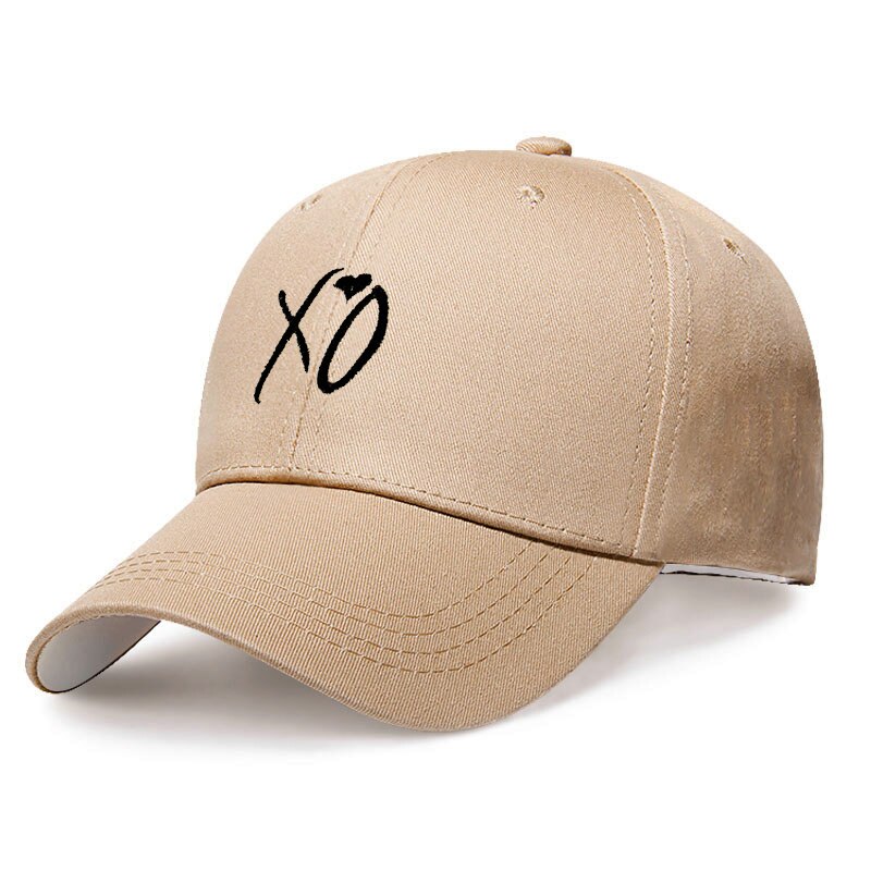 Gorros de béisbol con bordado para hombre y mujer, gorra de béisbol con bordado de XO, Snapback Weeknd para hombre y papá, gorra de skateboard de calle: Caqui