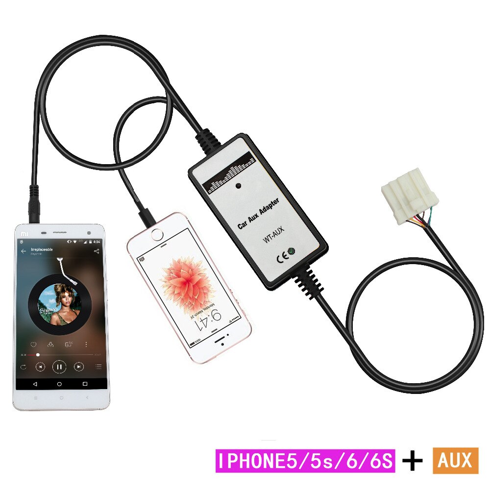 Moonet – adaptateur de lecteur MP3 pour voiture, pour IPhone5/ Iphone6/ 6plus, Interface 3.5mm, entrée AUX pour Mazda3 5 6 MX5 323 MPV QX195