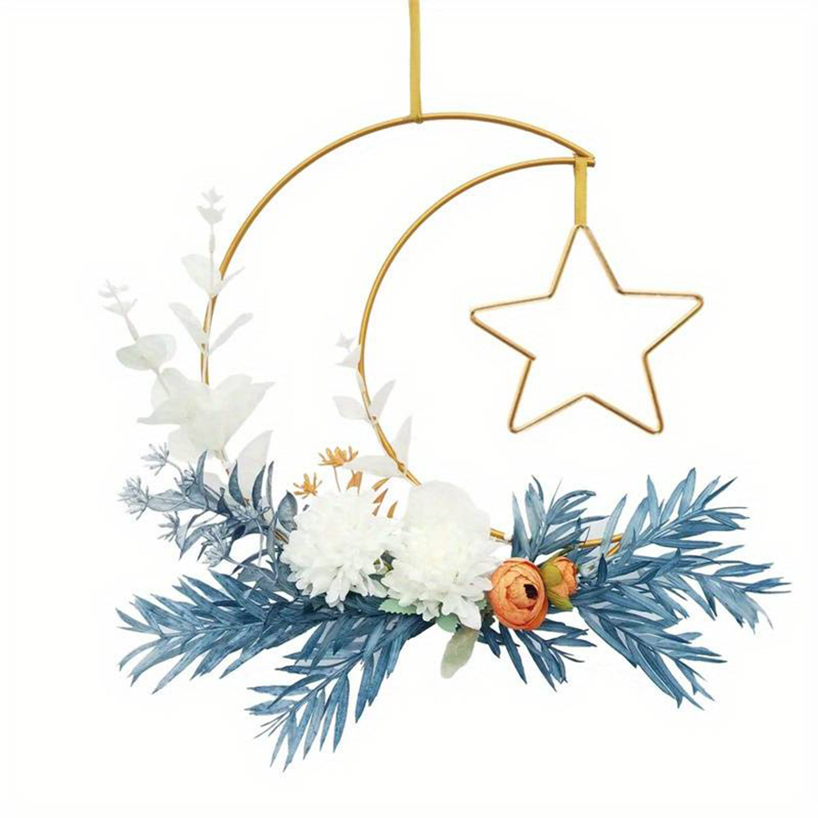 Gouden Maan Ster Set DIY Wanddecoratie Metaal Ijzer Muur Kamer Raamkozijn Decoratie