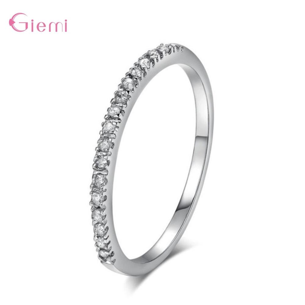 Big Discount Genuine 925 Sterling Silver Wedding Rings For Women Girls Women Birthday Jewelry Accessory: 7 / White Gold