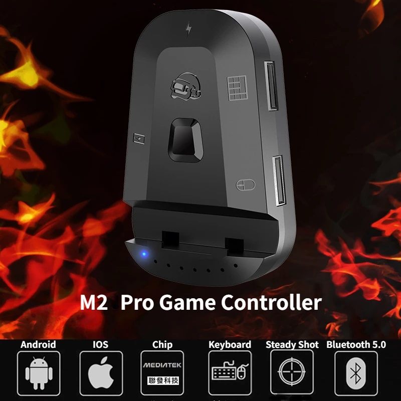 M2 Pro Mobile Game Controller 4-in-1-Maus-Tastatur-Adapter-Konverter BT5.0 Programmierbarer Adapter unterstützt IOS Android ab 8 Jahren