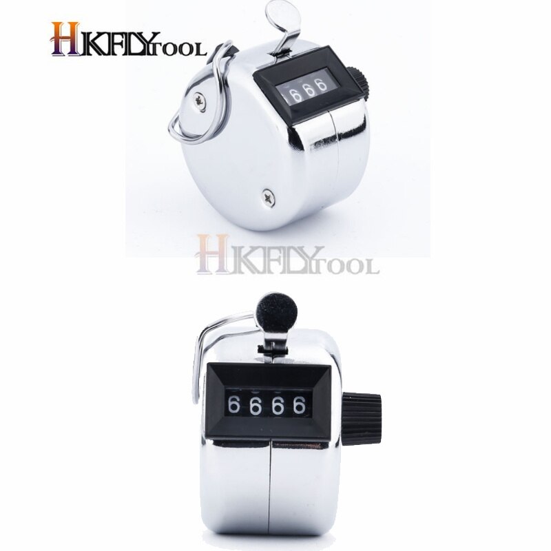 4 Digit Number Counters Hand Finger Mechanical Manual Counting Tally Clicker Timer Outdoor Sport Golf Soccer Counter Key Ring Ga