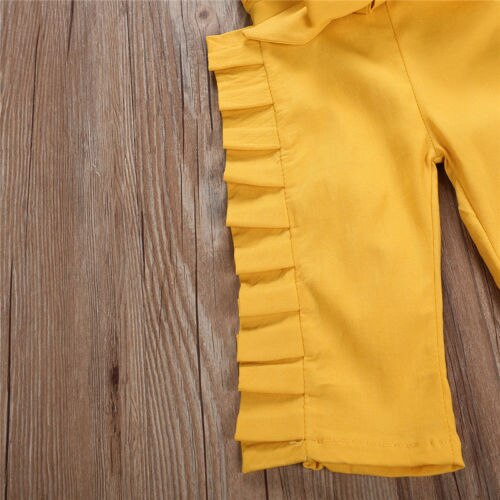 Bambino del bambino Dei Bambini Del Bambino Della Ragazza Ruffle Tute Pantaloni Della Tuta Del Pagliaccetto Tute e Salopette Outfits Vestiti Senza Maniche Solid Decor Bowknot Increspature Tuta