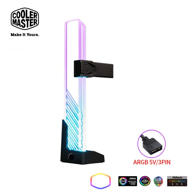 Cooler Master ARGB GPU Support Bracket Sync Addressable RGB Computer VGA Holder Graphics Card Support Stand length height