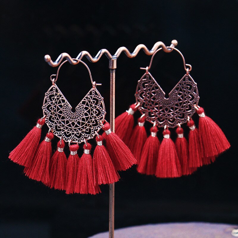 Moda artystyczna długie kolczyki Tassel osobowość Retro spadek kolczyki wykwintne biżuteria z koralików jako prezent dla kobiet Dropshipping: 12