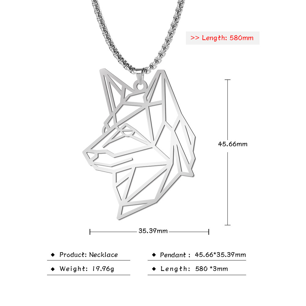 Skyrim ours loup tigre léopard chien Lion Animal pendentif collier en acier inoxydable boîte de déclaration chaîne mâle hommes colliers bijoux