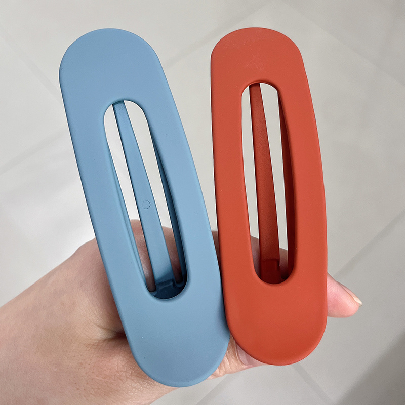 2 pçs coreano fosco para mulheres grandes grampos de cabelo fosco grande clipe franja presilhas meninas acessórios para o cabelo: Marfim